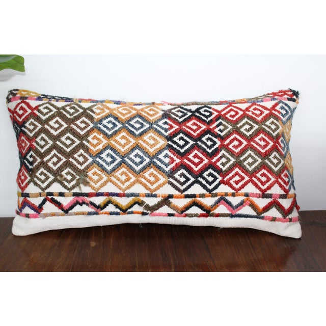 Mid-Century Modern Turkish Kilim Decorative Pillow Cover - 10.5"x20" For Sale - Image 3 of 9