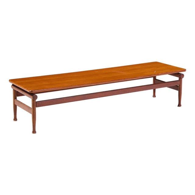 Kai Lyngfeldt-Larsen for Søborg Møbelfabrik Mid Century Danish Teak Bench Coffee Table For Sale