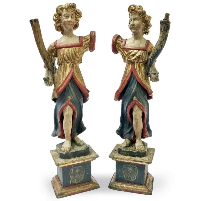 Pair of Cornucopia Sculptures, 1800s, Gold Leaf and Pinus Cembra For Sale - Image 12 of 12