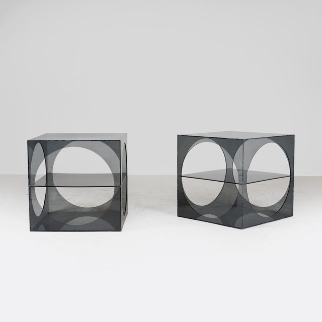 Acrylic Glass Bedside Tables, 1970s, Set of 2 For Sale - Image 16 of 16