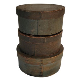 Collection of Three 19thc Original Painted Pantry Boxes -3 For Sale