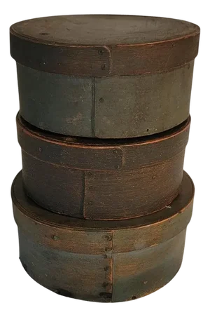 Collection of Three 19thc Original Painted Pantry Boxes -3