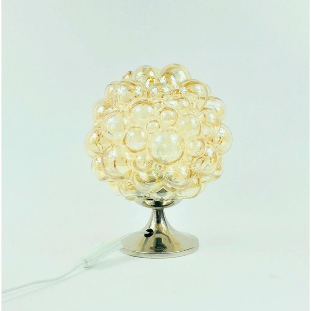 Mid-Century Modern Mid-Century Modern Amber Bubble Glass Table Lamp by Helena Tynell, Germany, 1960s For Sale - Image 3 of 8