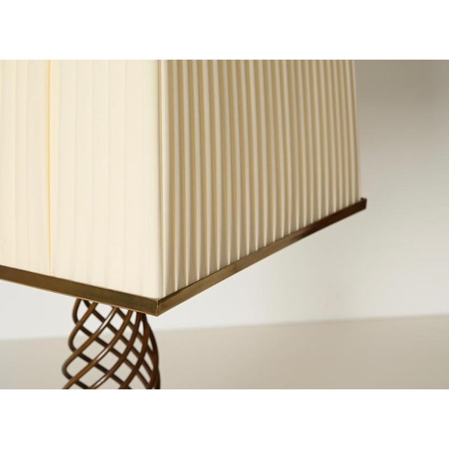 Large Twisted Brass and Walnut Table Lamp, Italy, 1950s For Sale - Image 9 of 17