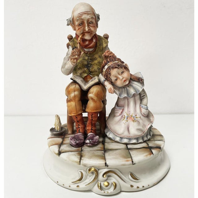 Grandfather with His Granddaughter from Capodimonte, 1960s For Sale - Image 16 of 17