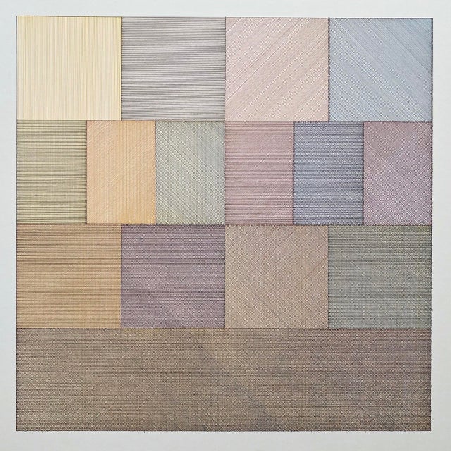 Sol LeWitt Vintage 1978 Mid Century Modernist Lithograph Print Framed Museum Exhibition Poster " Four-Color Drawing ( Composite ) " 1970 For Sale - Image 14 of 18