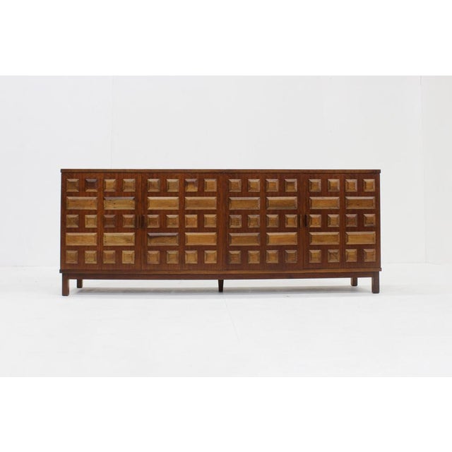 Vintage Spanish Brutalist Sideboard Credenza, 1970s For Sale - Image 13 of 13