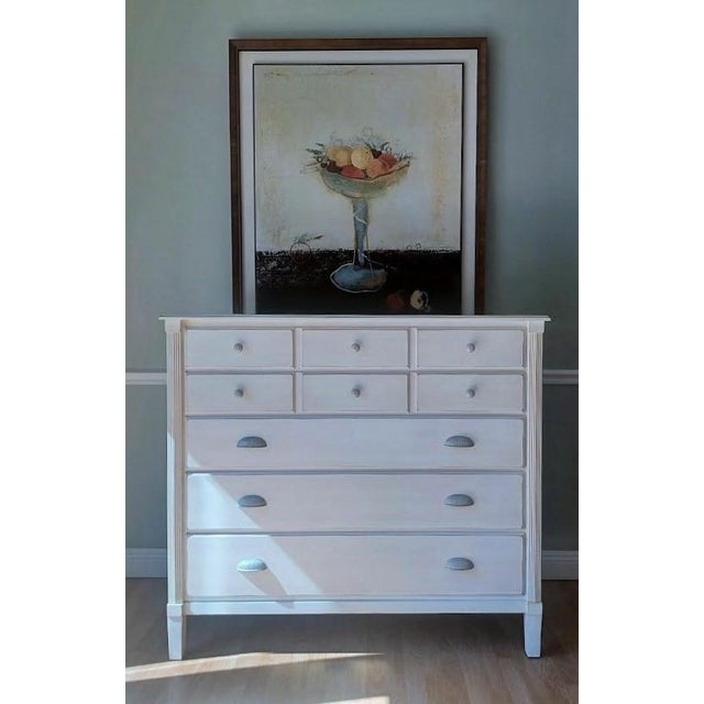 Ethan Allen Swedish Gustavian Highboy / Tallboy / Dresser / Chest of Drawers For Sale - Image 12 of 12