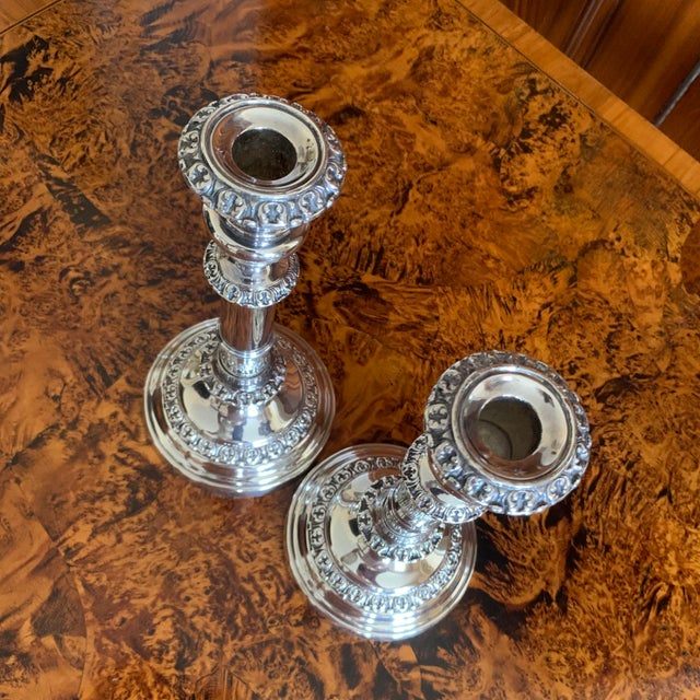 English Sheffield Silver Telescopic Candle Stick Holders - A Pair For Sale - Image 9 of 12