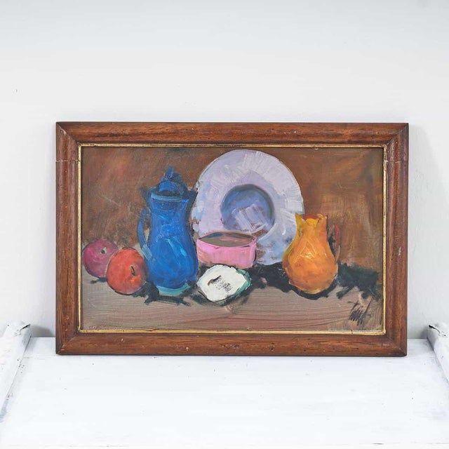 Renzo Piccoli, Still Life, 1920s, Oil on Wood Panel, Framed For Sale - Image 9 of 9