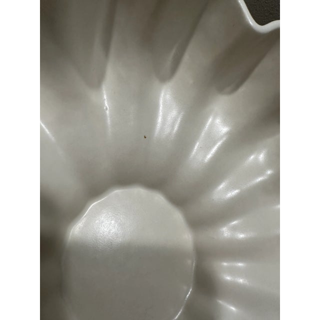 Ceramic Vintage Red Wing Pottery White Fluted Bowl For Sale - Image 7 of 7