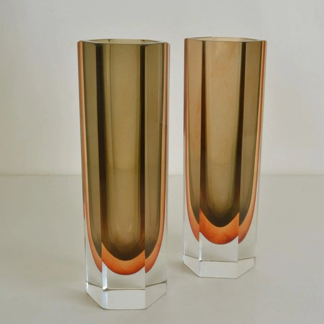 Glass Faceted Glass Vases, Set of 4 For Sale - Image 7 of 8