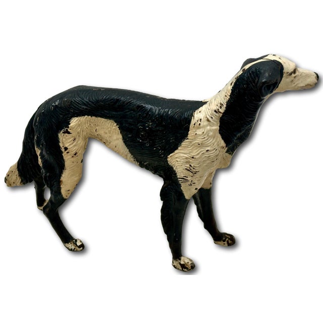 Rare & Large Size Model Antique American Cast Iron Russian Wolfhound / Borzoi Dog Doorstop 10.5 Inch Tall X 15 Inches Long For Sale In Boston - Image 6 of 18