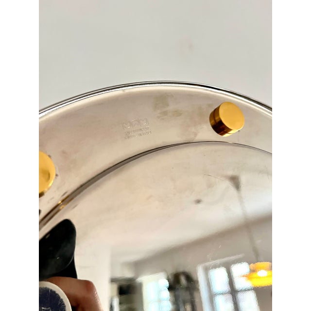 Gold Vintage Italian Palladium-Plated Serving Tray with Murano Glass Handles, 1980s For Sale - Image 8 of 9