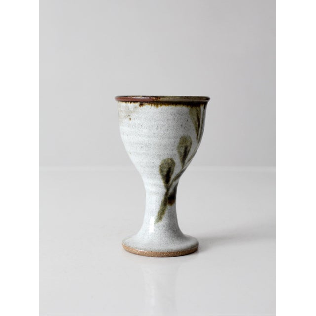 Vintage Handmade Studio Pottery Goblet For Sale - Image 10 of 11