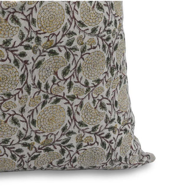 Not Yet Made - Made To Order Fabdivine Indian Block Print Cushion Cover 24x24 Inch Thick Linen-Karwachauth For Sale - Image 5 of 7