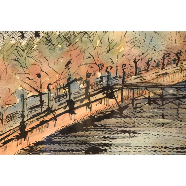 Impressionist "San Anton Palace Malta" Early 20th Cent. Garden and Fountain Watercolor by Nicholas Krasnoff For Sale - Image 3 of 9