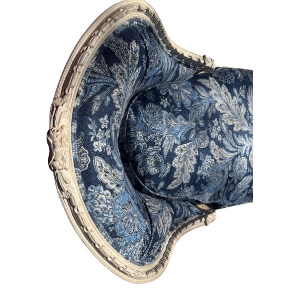 Custom Louis XVI Style Blue Chaise Lounge in Ralph Lauren For Sale - Image 13 of 15