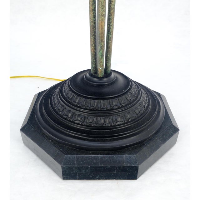 Large 24" Diameter Onyx Shade Black Marble Maitland Smith Floor Lamp MINT For Sale - Image 10 of 15
