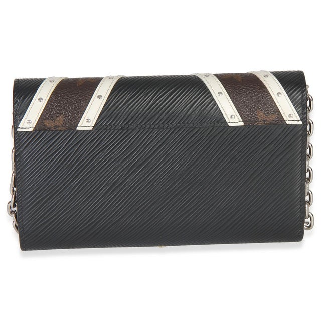 Louis Vuitton Black White V Monogram Canvas Twist Wallet on Chain For Sale - Image 4 of 9