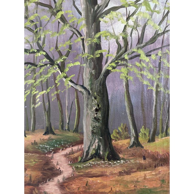 Forest Landscape, 1960s, Oil Painting For Sale - Image 6 of 14