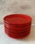 Set of 9 vintage mid century Gerz Germany pottery saucers. Striking bright orangish red color with small brown flecks, no...