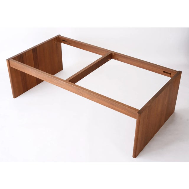 Vintage Danish Komfort Lattice Pattern Teak Glass Coffee & Side Table Set For Sale - Image 9 of 12