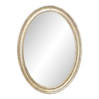 19th Century Large Silverleaf Oval Mirror For Sale