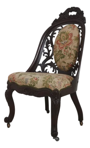 Antique Victorian Belter Walnut Small Scale Accent Chair