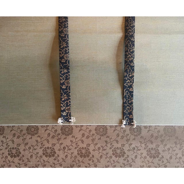 19th Century Japanese Silk Scroll by Haruki Nanmei Edo Period For Sale - Image 11 of 12