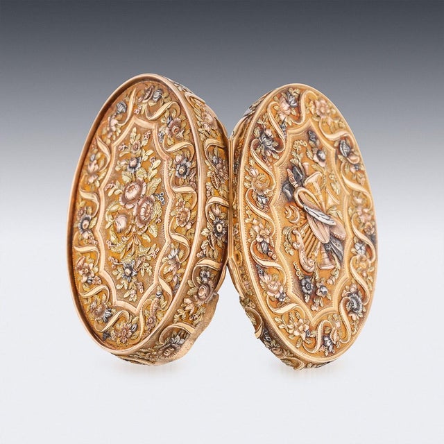 Antique Continental 3-Colour Gold Snuff Box, 1800s For Sale - Image 12 of 18