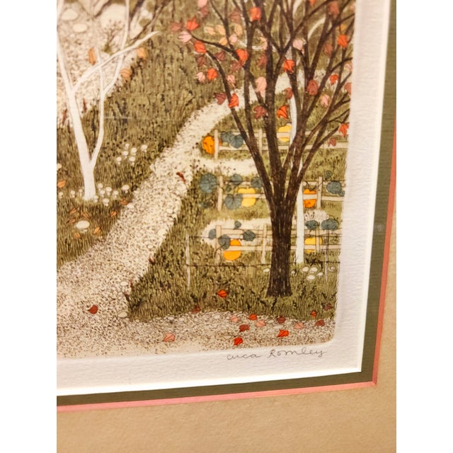 Final Clearance Thru 2025 Cuca Romley b.1933 Signed Folk Art American Lifestyle Painted Etched Drawing of 20th Century For Sale - Image 9 of 18