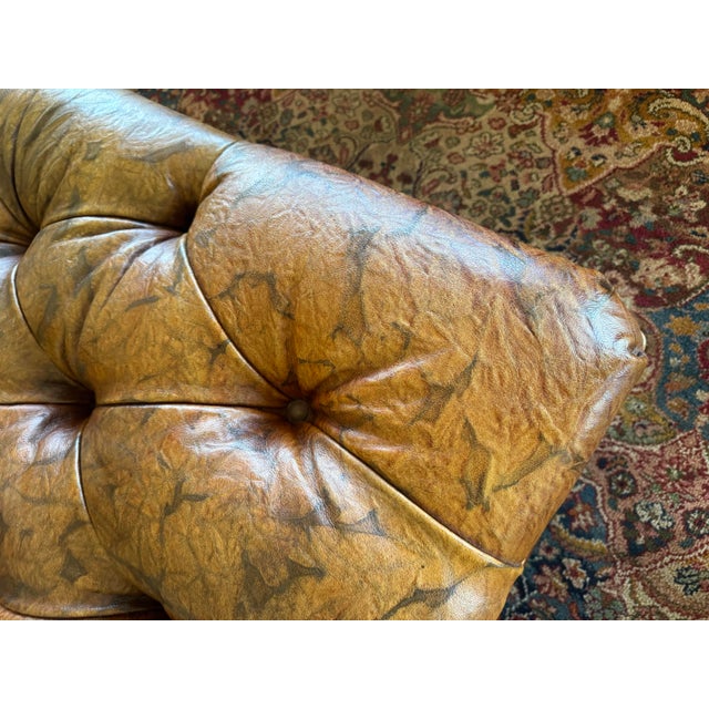 Tufted Oversized Leather Ottoman -Vicente Wolf Collection For Sale - Image 4 of 12