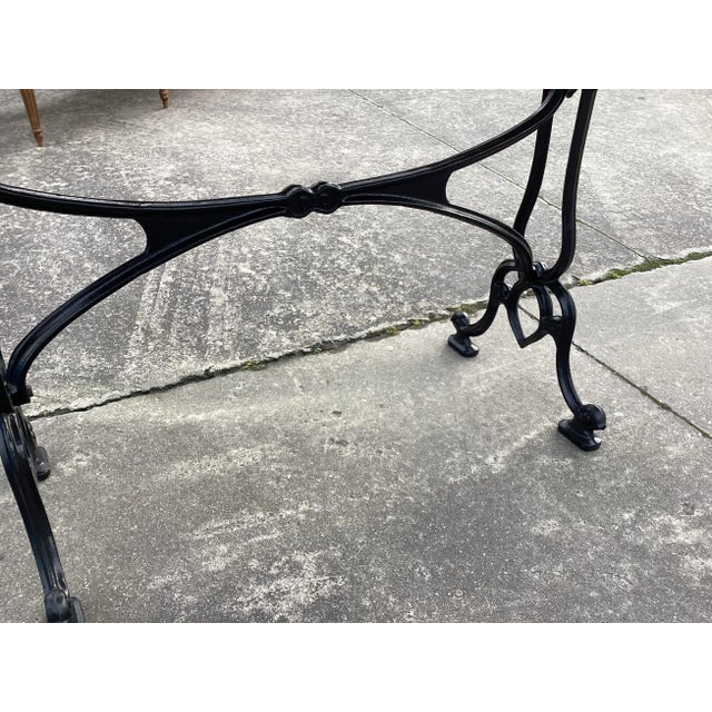 Antique White Authentic French Iron & Stone Bistro Table For Sale - Image 8 of 10