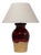 20th Century German Red And Tan Ceramic Table Lamp For Sale