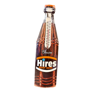 1960s Hires Root Beer Bottle Die-Cut Advertising Thermometer – Nos