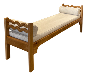 Sunday Day Bench in Oak and Linen by Fosfeen
