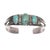 Native American 6 1/8" 1940's Navajo sterling 3 stone turquoise cuff bracelet For Sale - Image 3 of 10