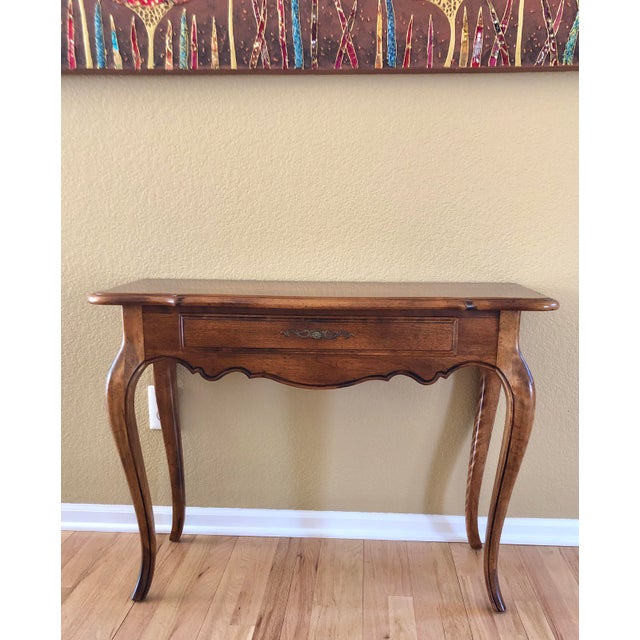 Charmingly Sophisticated Ethan Allen Solid Maple Console Table