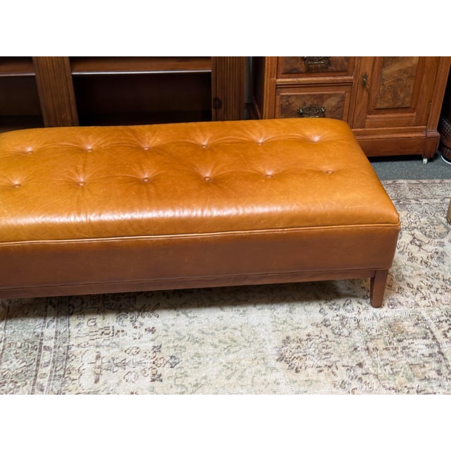 Room & Board Leather Bench For Sale - Image 9 of 12