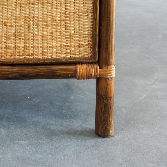 Vintage Rattan and Woven Cane Cabinet, 1970s For Sale - Image 11 of 15
