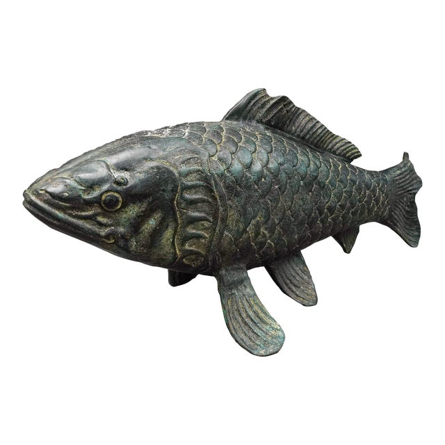 Mid 20th Century MaitlandSmith Thailand Large Bronze Carp Fish