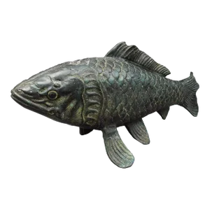 Mid 20th Century Maitland-Smith Thailand Large Bronze Carp Fish Sculpture Statue
