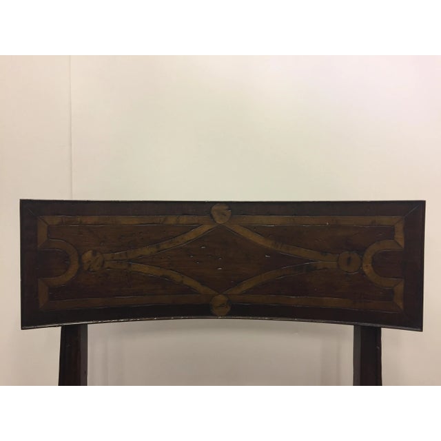 Regency Style Mahogany and Tufted Leather Armchair For Sale In Philadelphia - Image 6 of 8