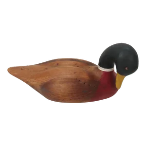 Vintage Hand Carved and Painted American Chestnut Wood Duck Decoy