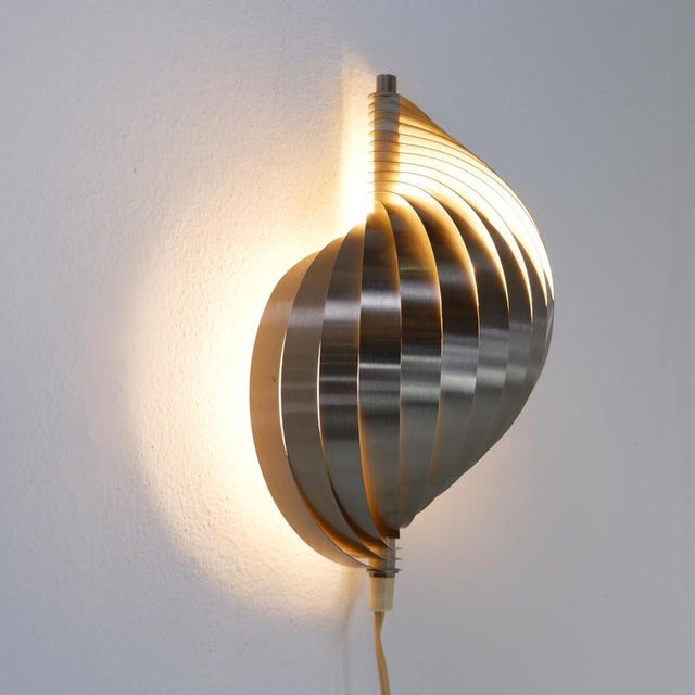 Swelling Aluminium Sconce by Henri Mathieu, 1970s For Sale - Image 3 of 16