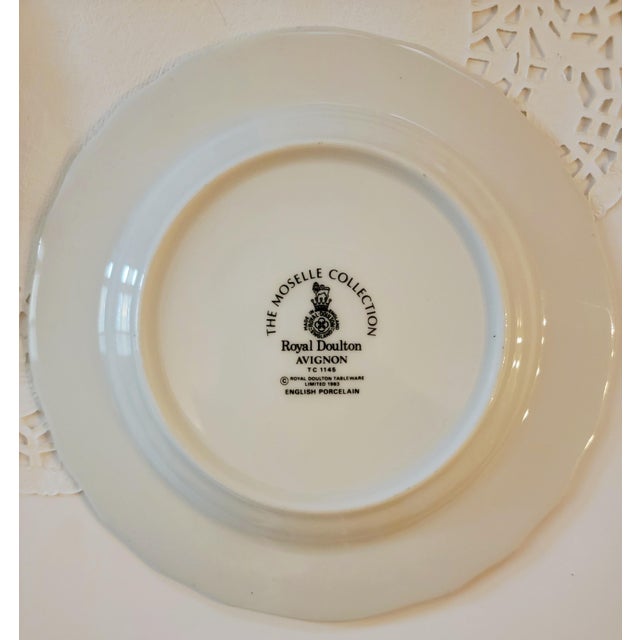 Vintage Royal Doulton Avignon Bread or Dessert Plate, English Porcelain 1983, Floral the Moselle Collection, 6.5", Set of 4 For Sale In Jacksonville, FL - Image 6 of 6