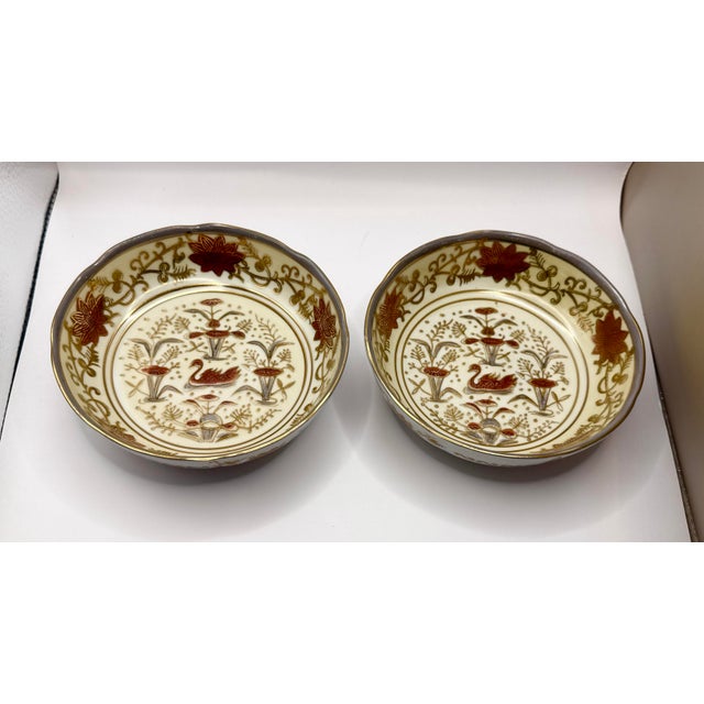Chinoiserie Andrea by Sadek Scalloped Swan Bowls - A Pair For Sale - Image 3 of 10