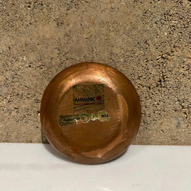 1960s Speckled Lavender Pink Enamel Dish Midcentury Modern Copper Art For Sale In San Diego - Image 6 of 9