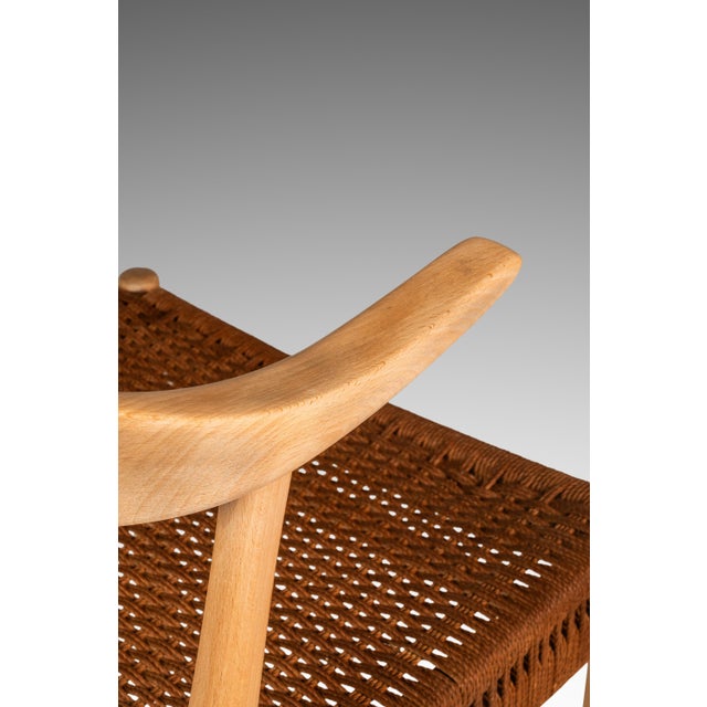 Rare Mid-Century Scandinavian Modern "Horn" Desk / Accent Armchair in Beech & Paper Cord Attributed to Folke Ohllson for Dux, Sweden, C. 1950s For Sale - Image 17 of 18